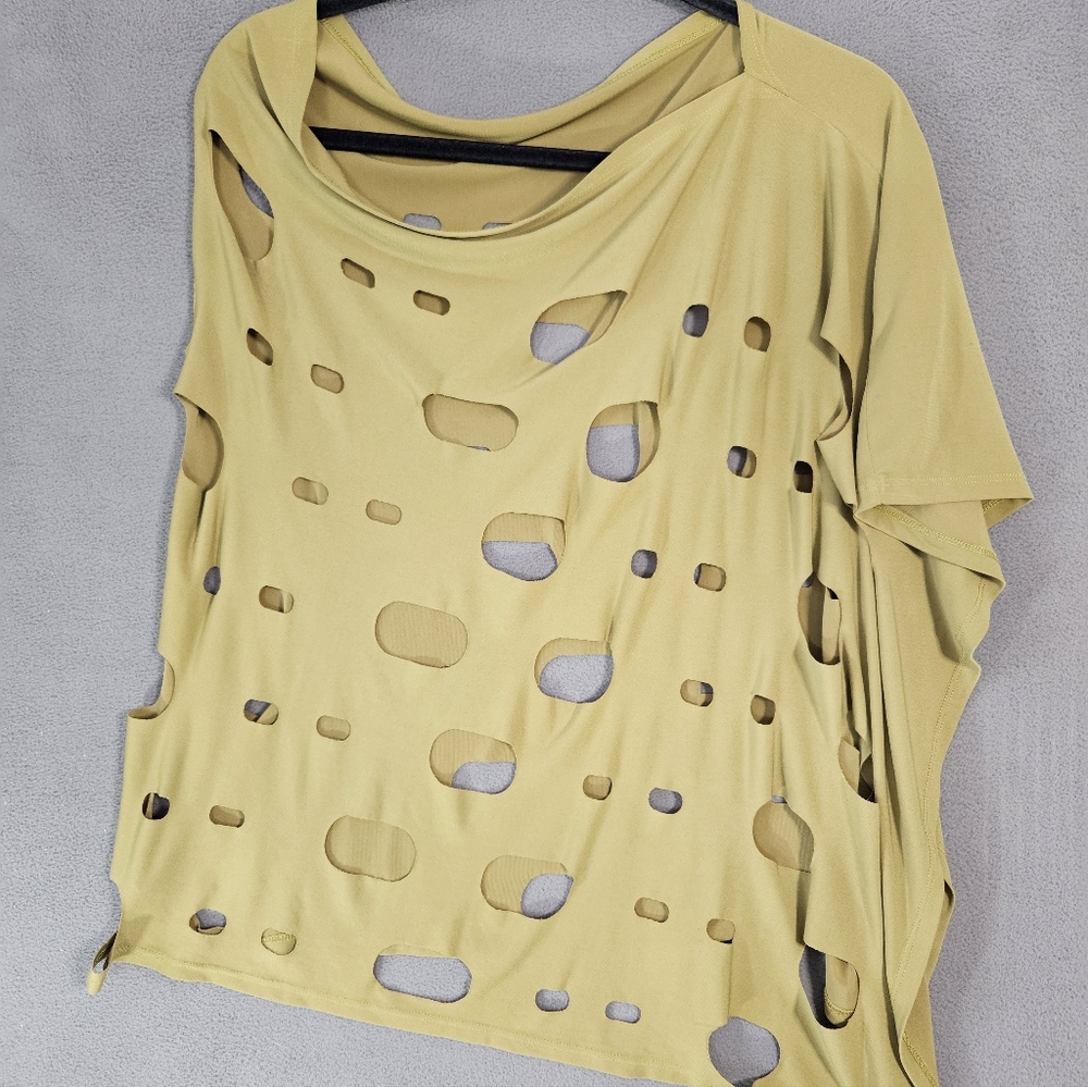 Kozan Daphne Topper Lentil Cutouts Green Lagenlook Size S / M Fawburns